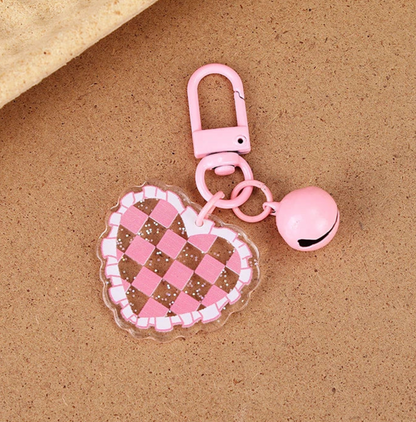 Lacey Heart Bell Keychain